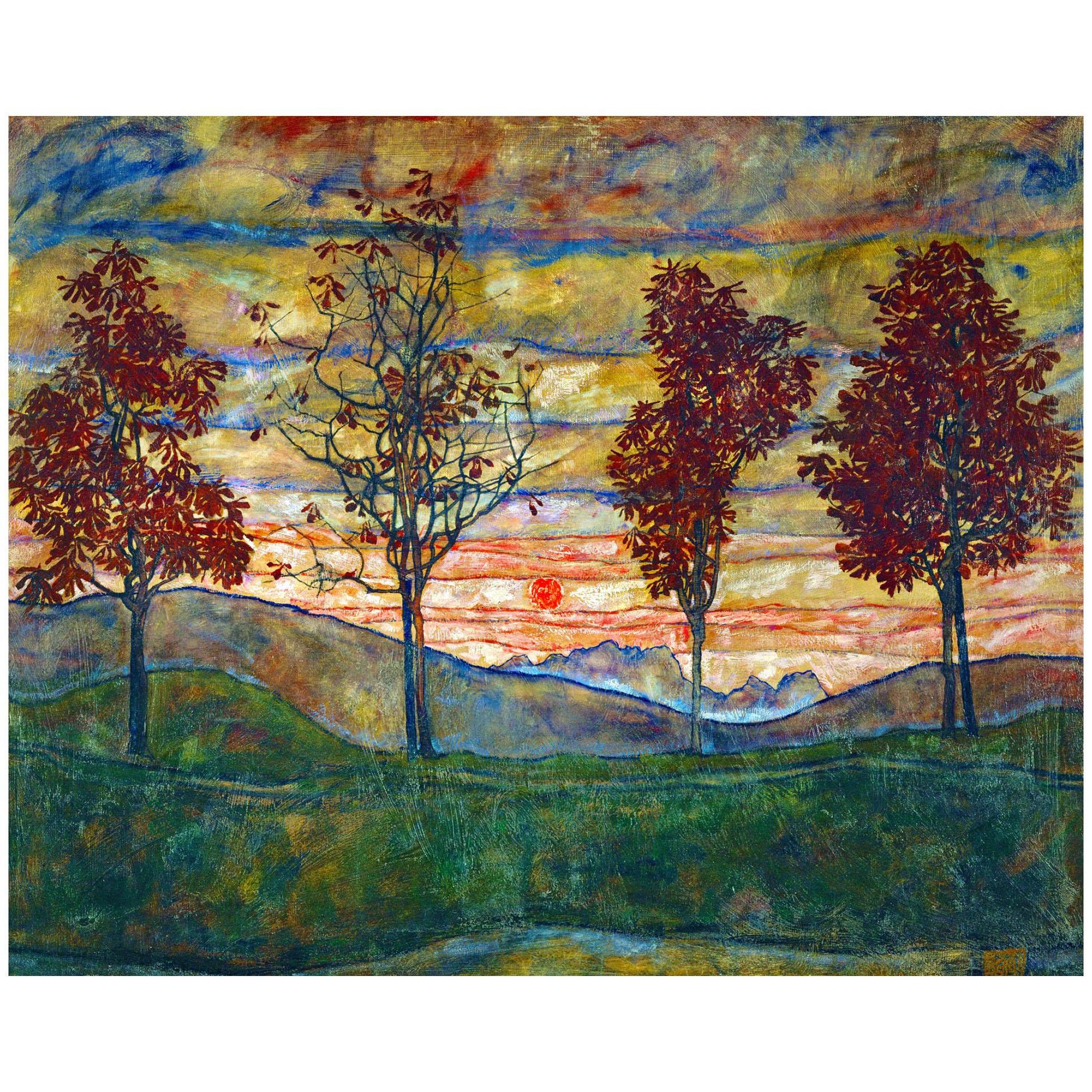 Egon Schiele. Vier Bäume.1917. Belvedere Wien