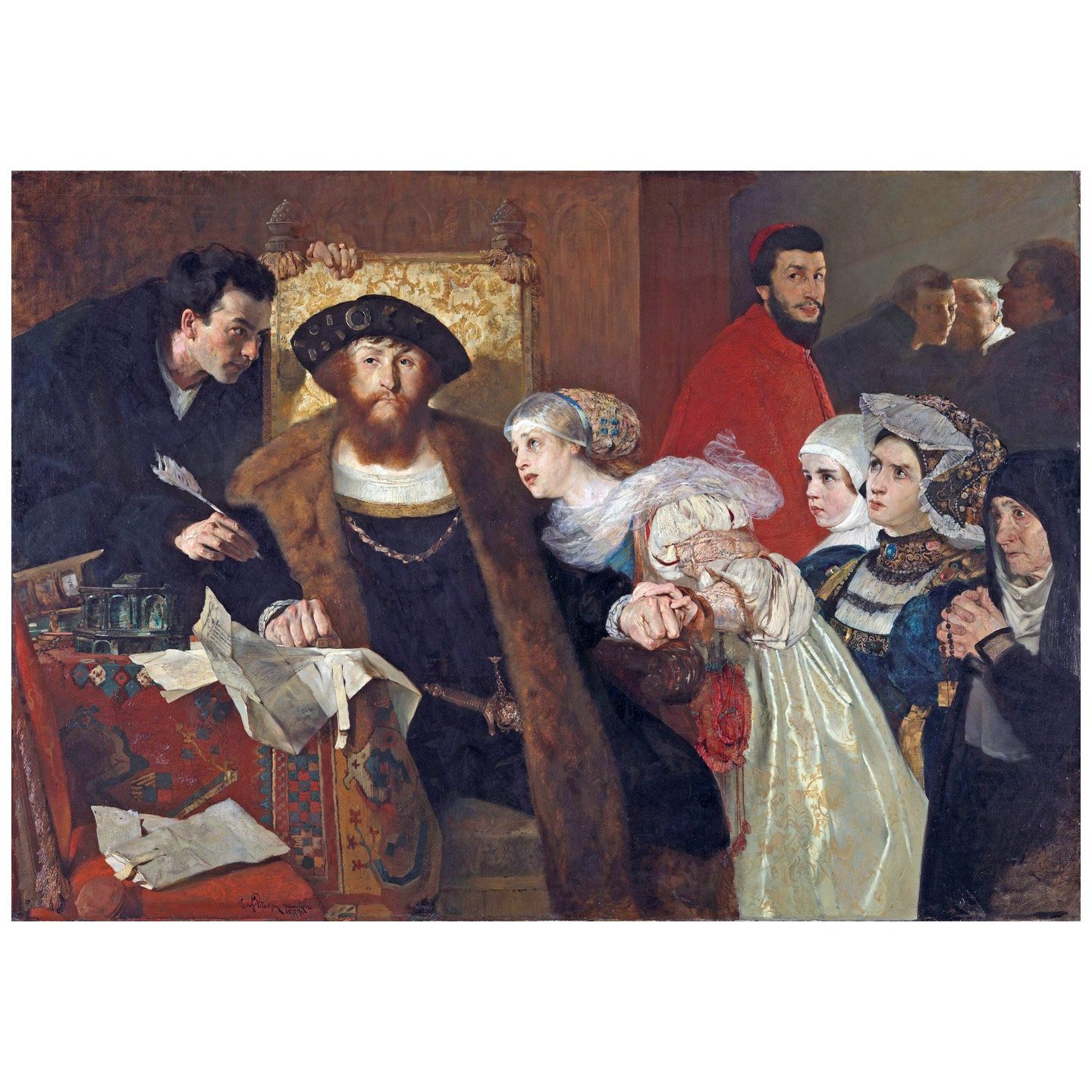 Eilif Peterssen. Christian II Signing the Death Warrant of Torben Oxe. 1876. National Museum Oslo