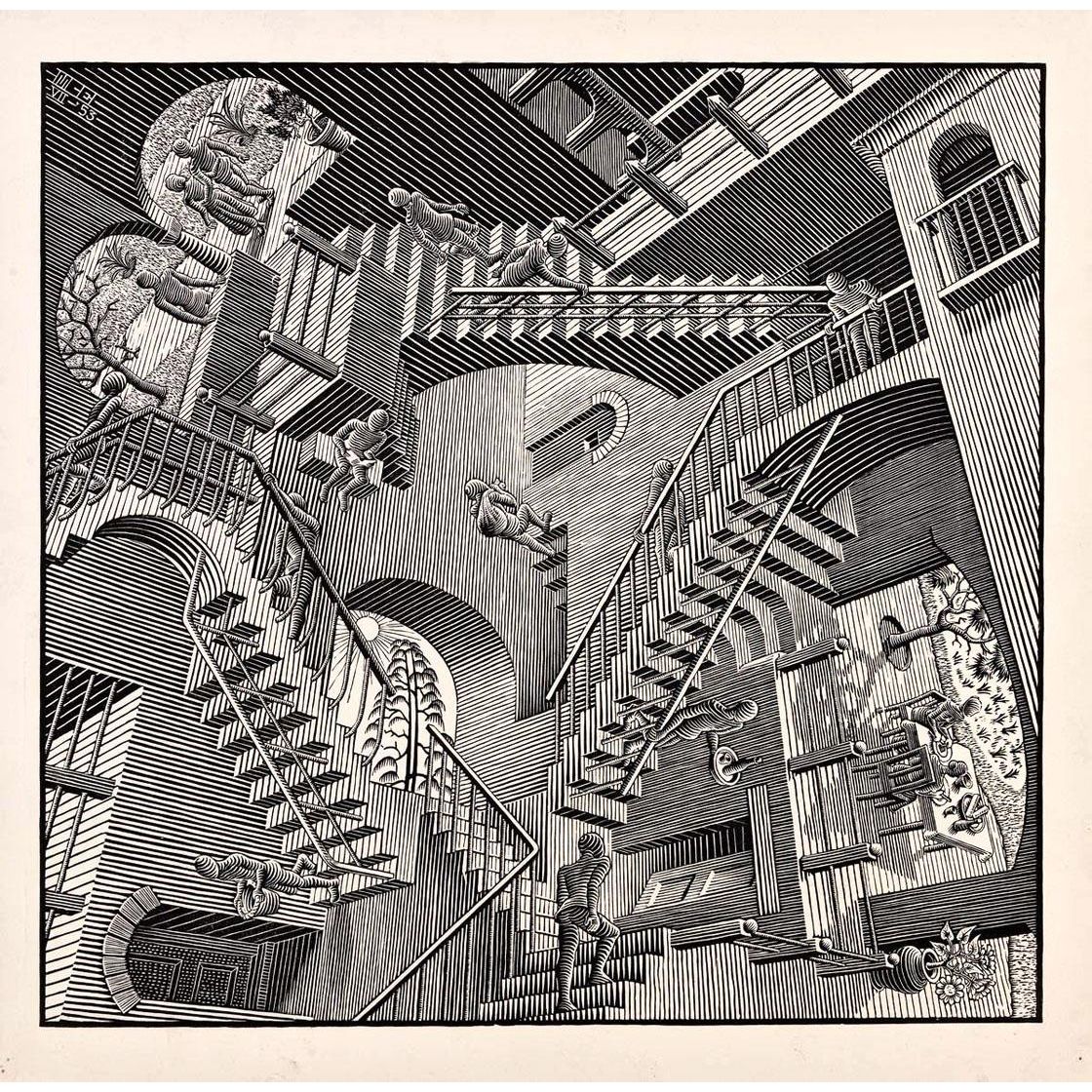 Maurits Cornelis Escher. Relativity. 1953