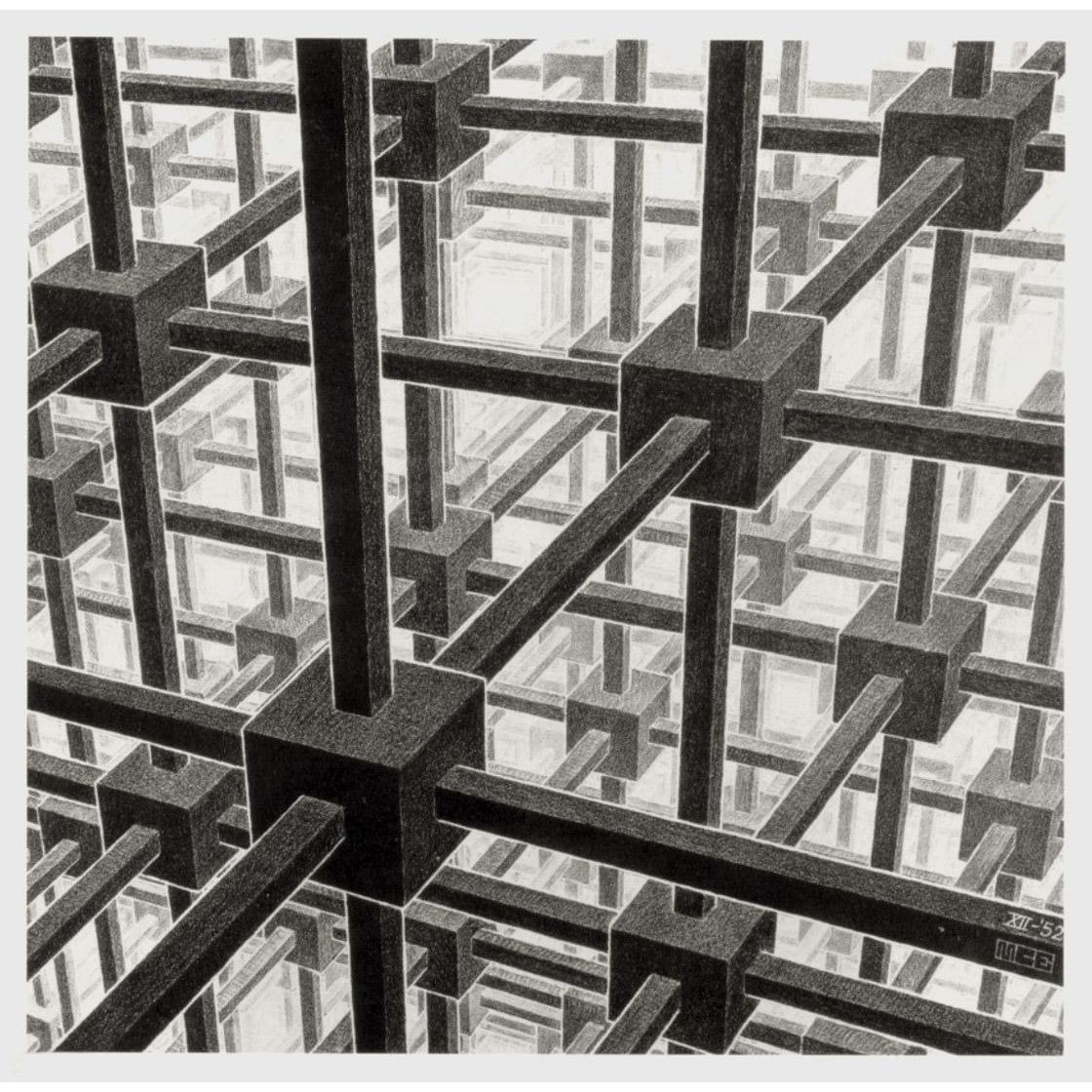 Maurits Cornelis Escher. Cubist Space Division. 1952