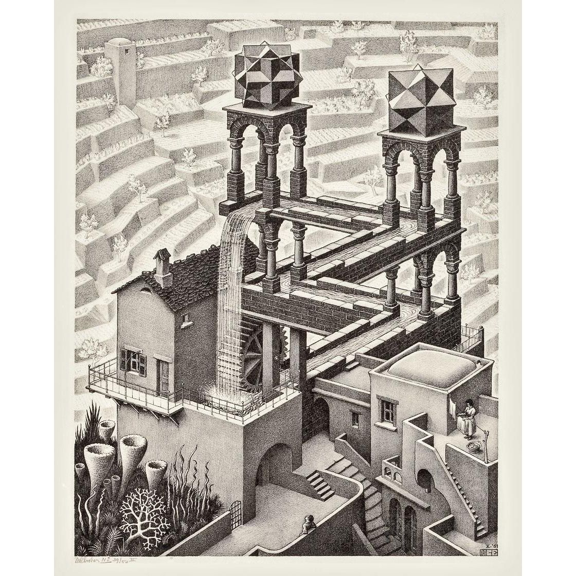 Maurits Cornelis Escher. Waterfall. 1961