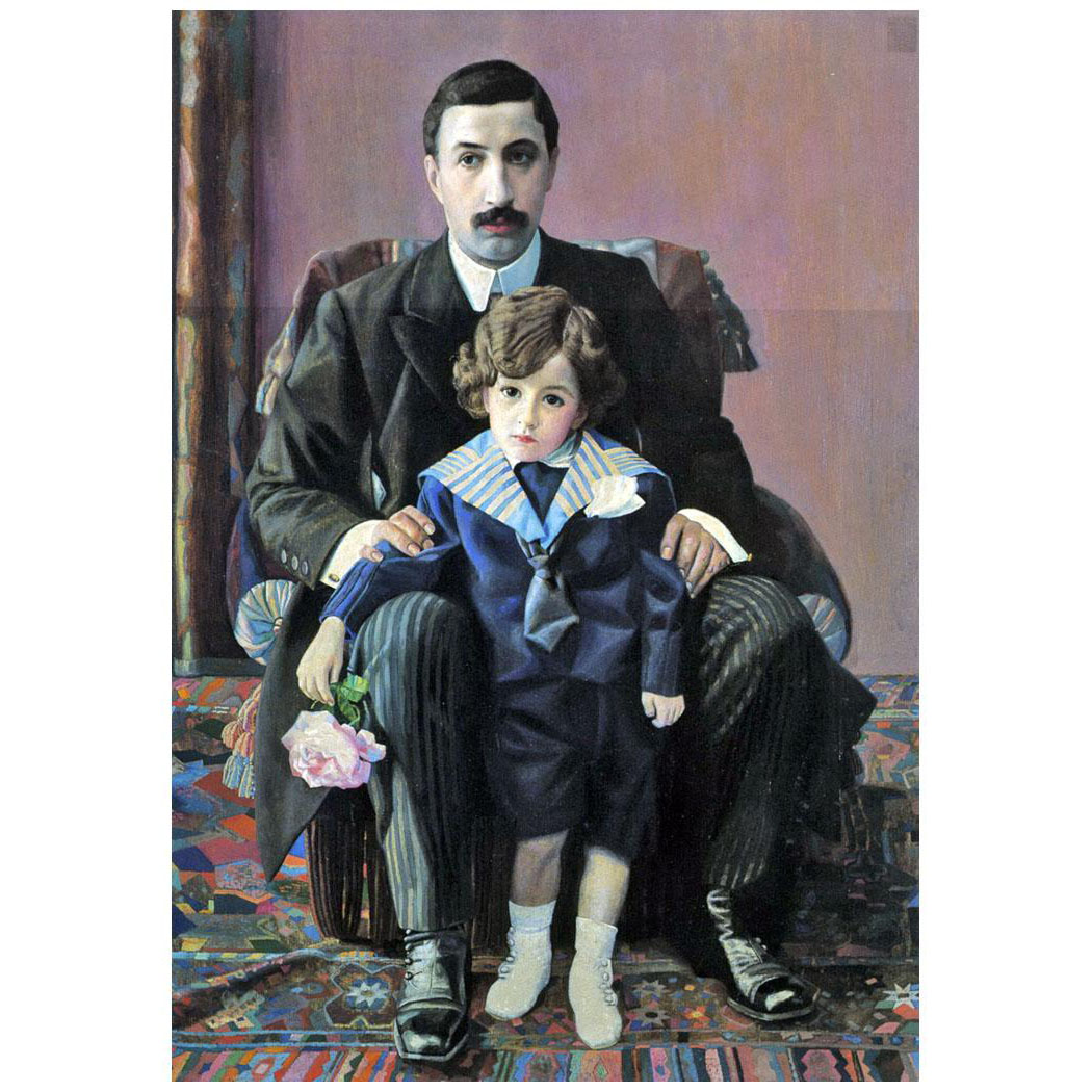 Павел Филонов. Арман Азибер с сыном. 1915. Русский музей