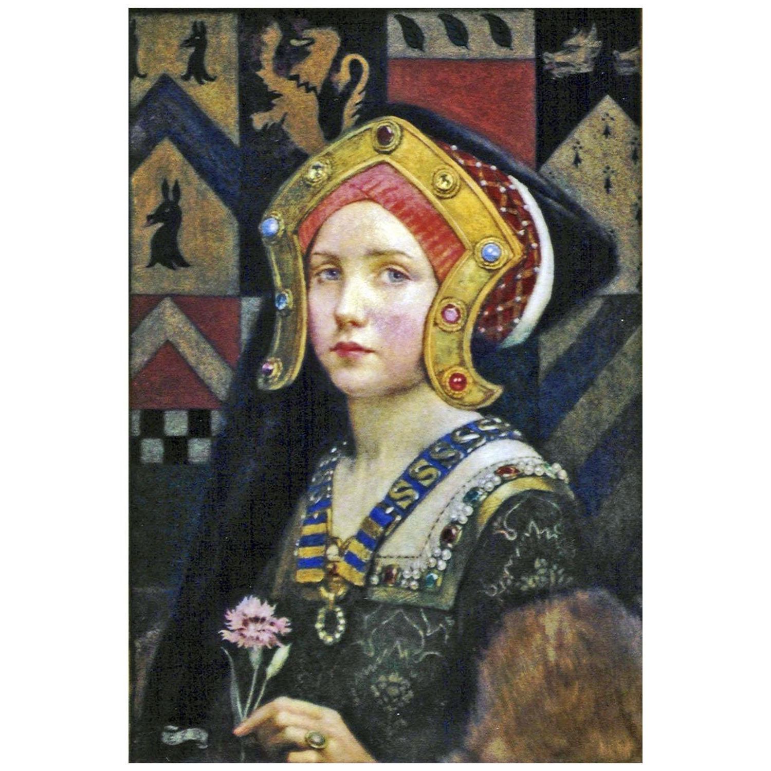 Eleanor Fortescue-Brickdale. Head of a Tudor Girl. 1899