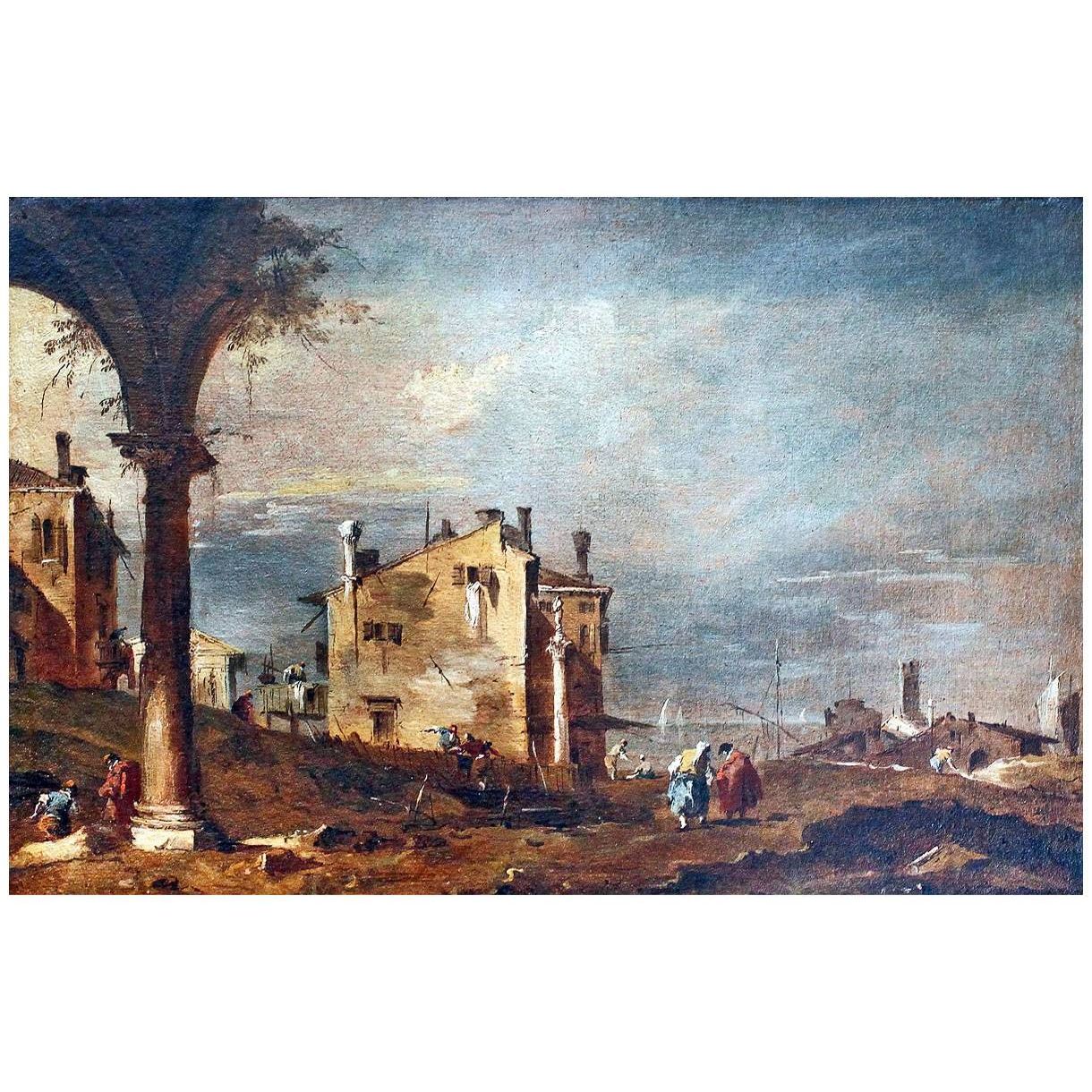 Francesco Guardi. Rovine dell'arco e case sulla laguna. 1750. Castelvecchio Verona