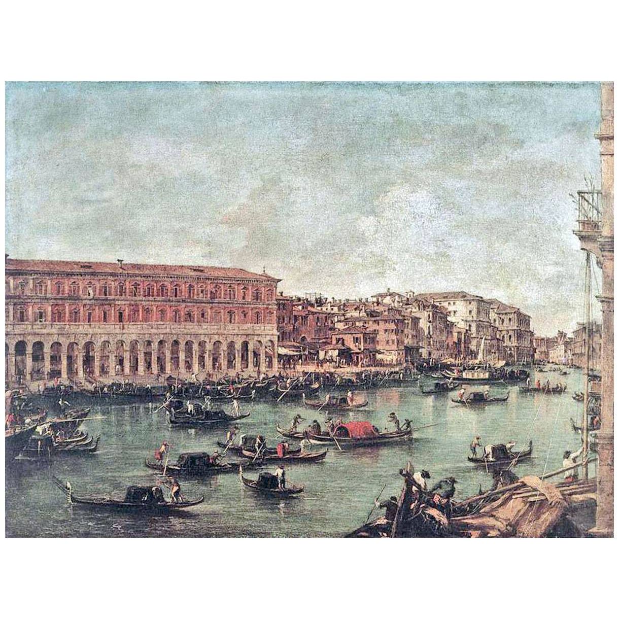 Francesco Guardi. Il Canal Grande al Pescheria. 1756-1760. Brera Milano