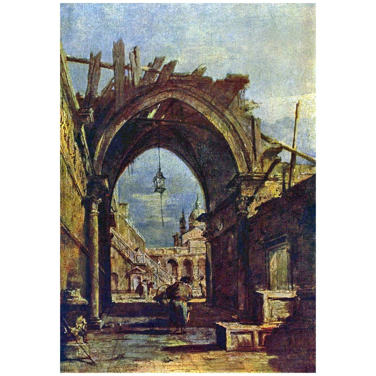 Francesco Guardi. Fantasia architettonica con rovine gotiche. 1780-1885. Pushkin Museum