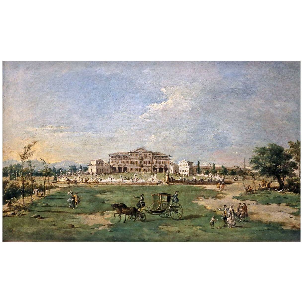 Francesco Guardi. Villa del timpano arcuato a paese. 1782. National Gallery London