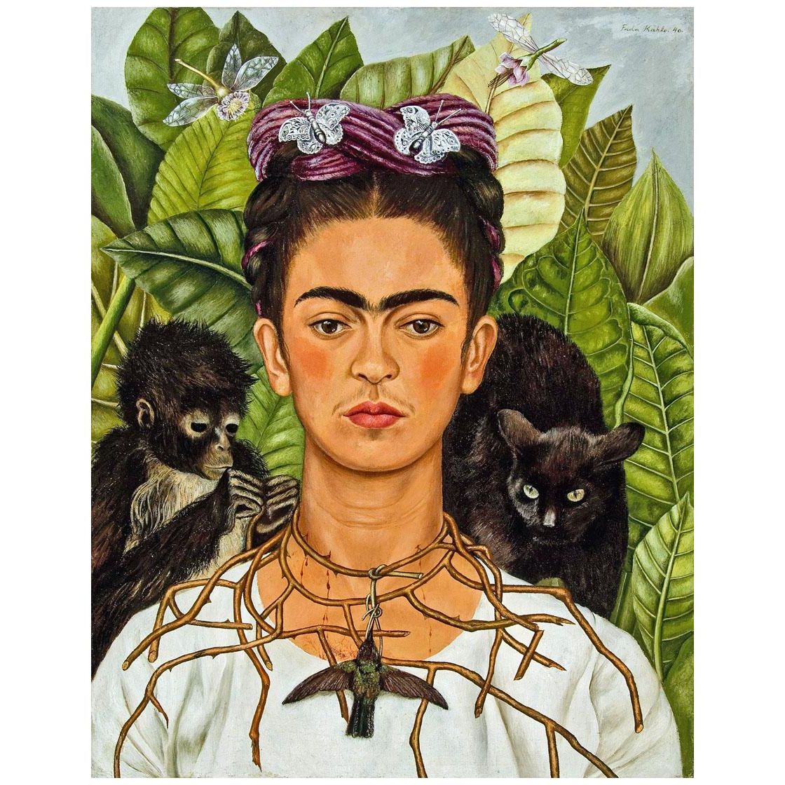 Frida Kahlo. Autorretrato con Collar de Espinas. 1940. Ransom Center Austin