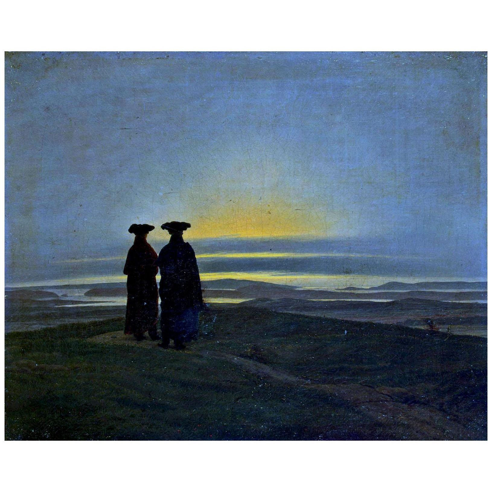 Caspar David Friedrich. Sonnenuntergang (Brüder). 1835. Hermitage Museum