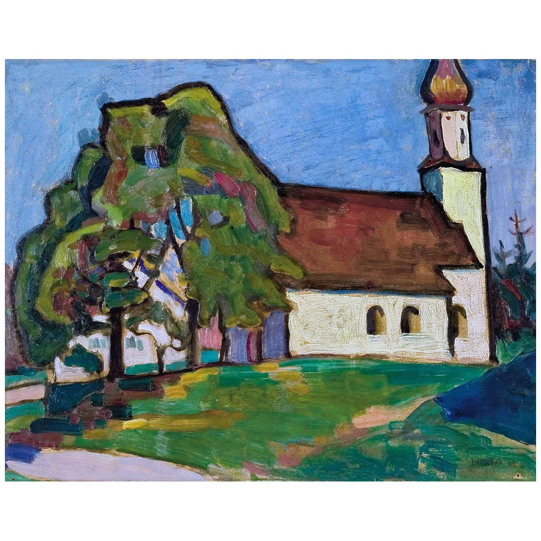 Gabriele Munter. Little Church in Riedhausen. 1908. Private Collection