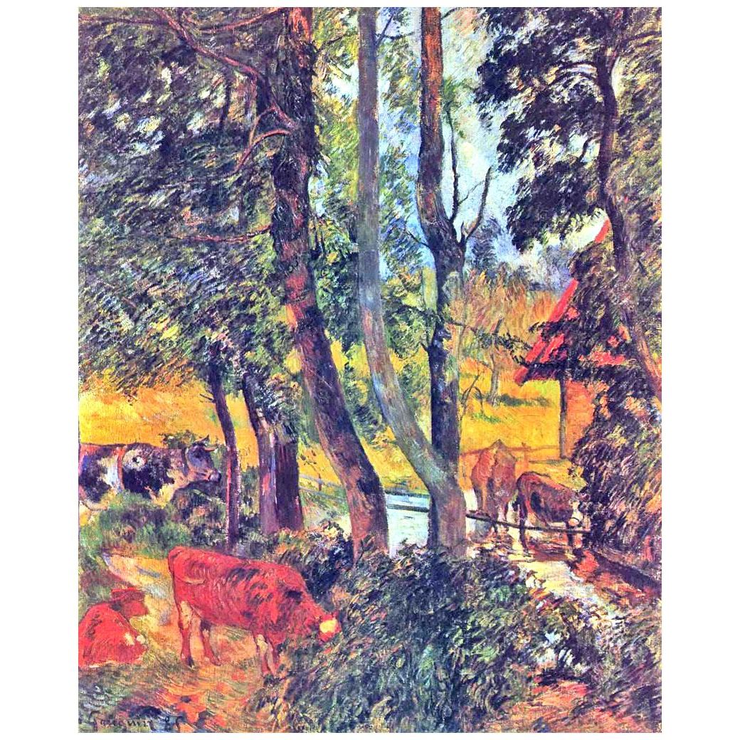 Paul Gauguin. Vaches à l'abreuvoir. 1885. GAM Villa Reale Milano