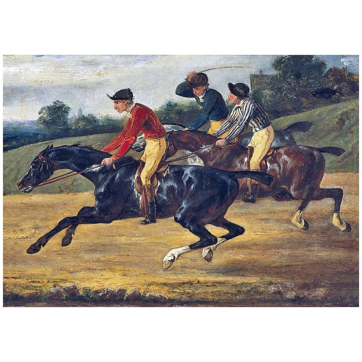 Theodore Gericault. Course de chevaux montés, au gallop. 1821. Louvre Paris