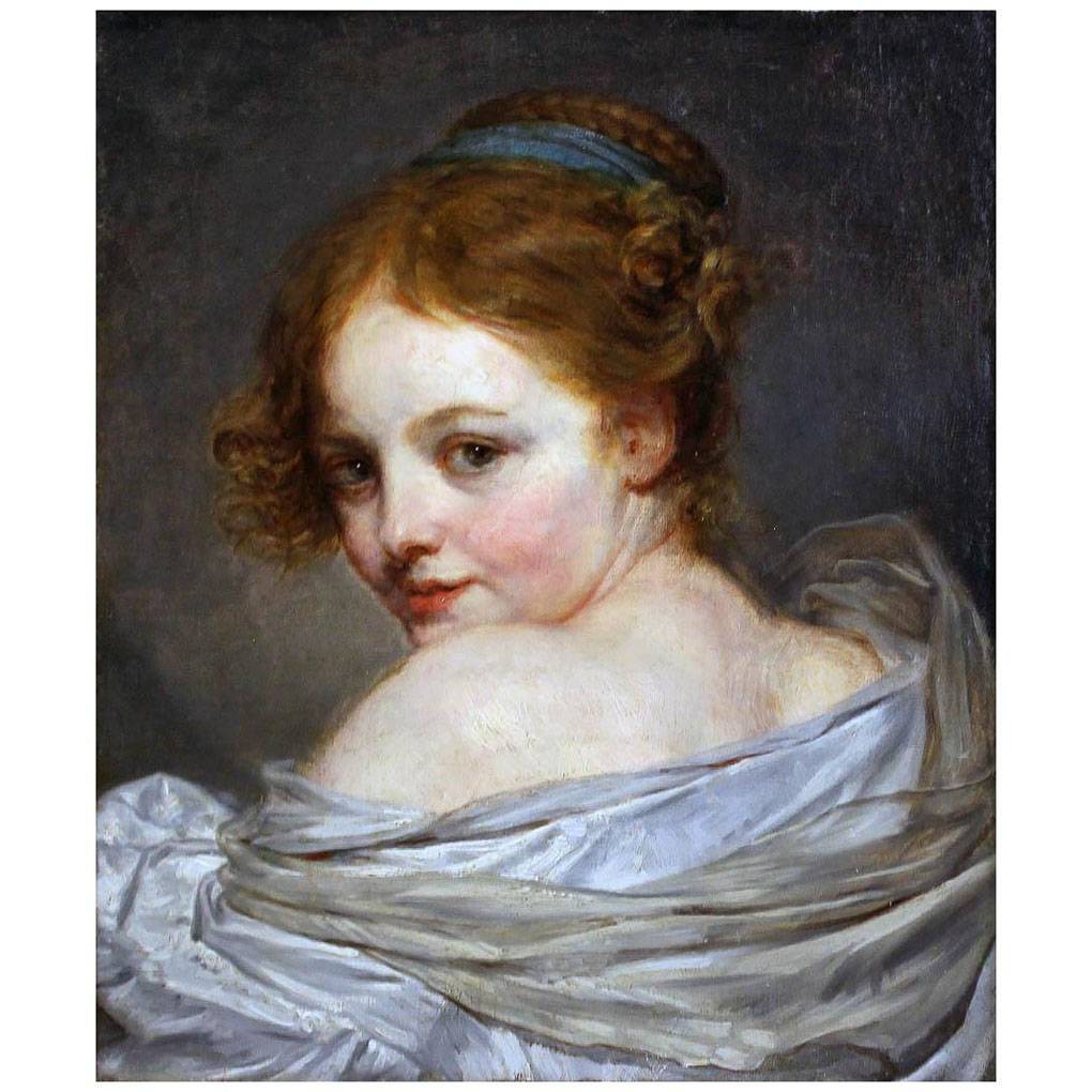 Jean Baptiste Greuze. Jeune fille vue de dos. 1770-1780. Musee Fabre, Montpellier