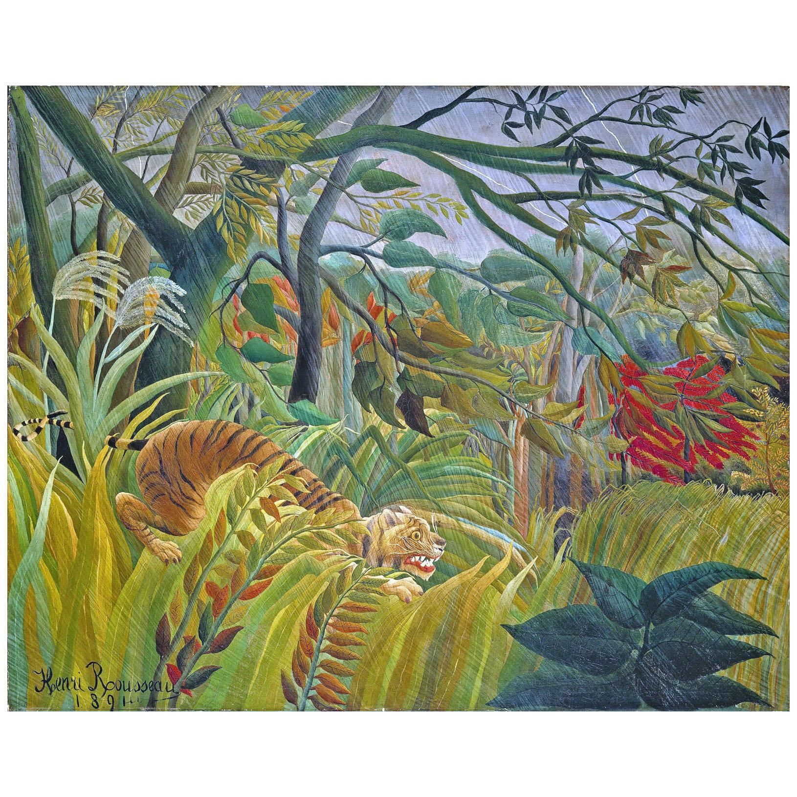 Henri Rousseau. Tigre dans une tempête tropicale (Surpris). 1891. National Gallery London