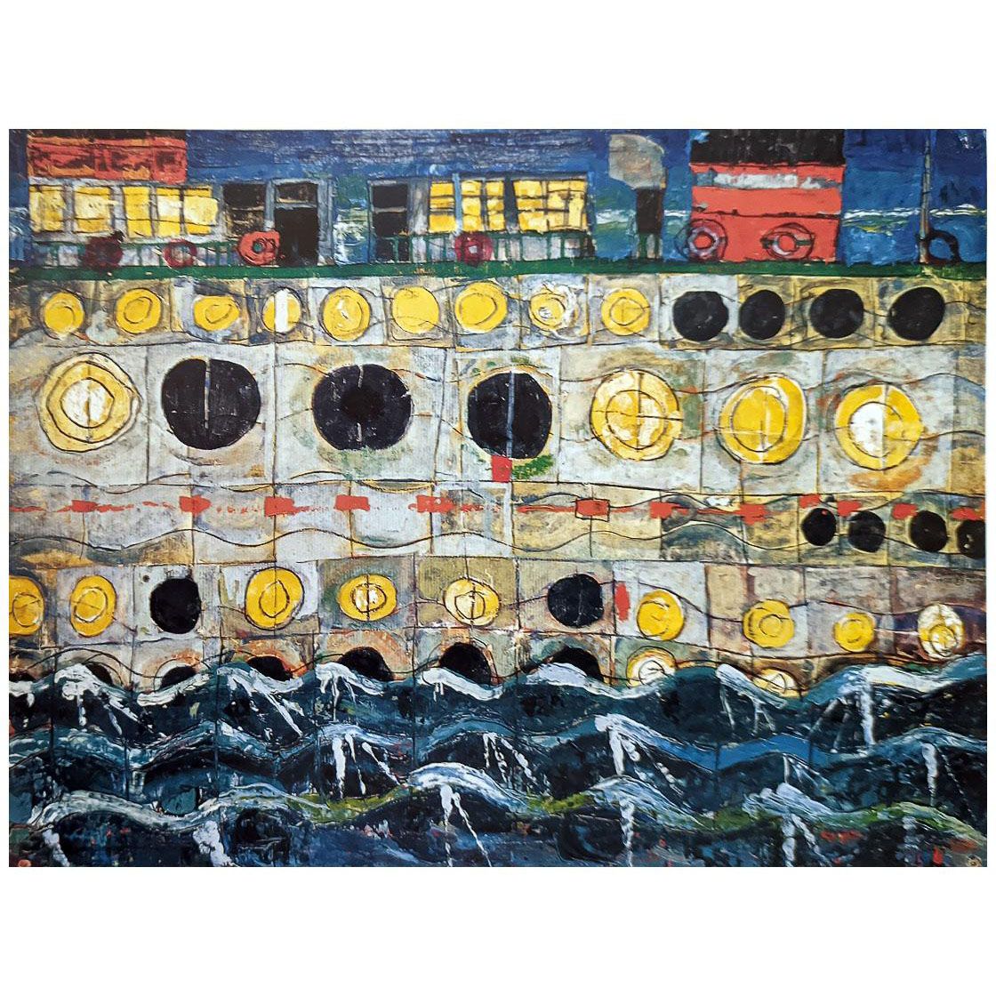 Friedensreich Hundertwasser. Teil eines Dampfer. 1951