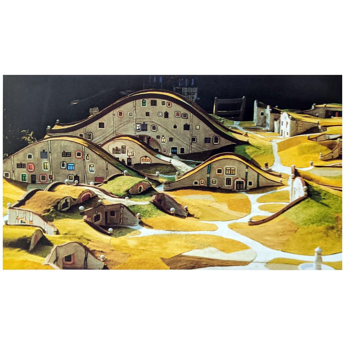 Friedensreich Hundertwasser. Hugelwiesenland. Model. 1982