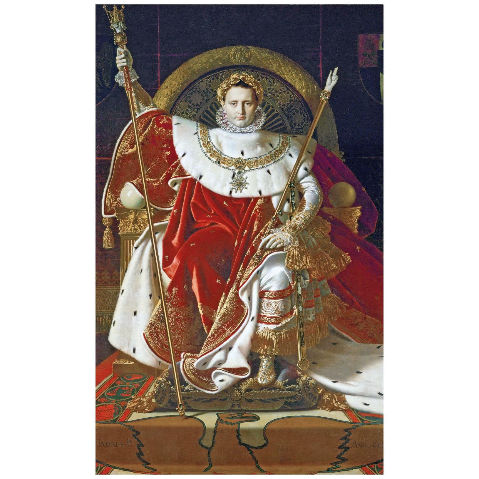 Dominique Ingres. Napoléon Ier sur le trône imperial. 1806. Musee de l’Armee Paris