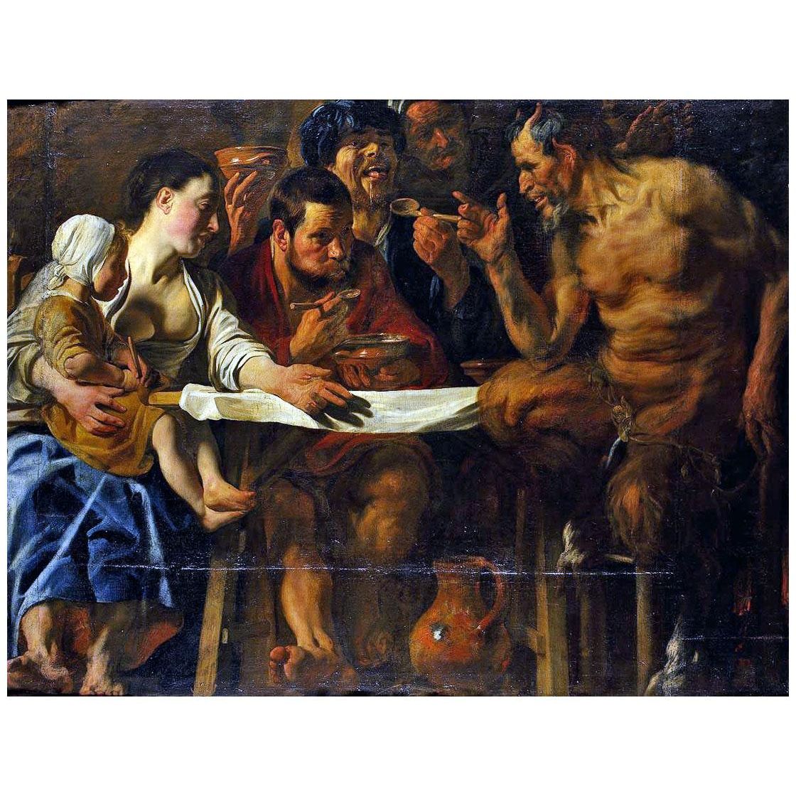 Jacob Jordaens. The Satyr and the Peasant. 1922. Pushkin Museum Moscow