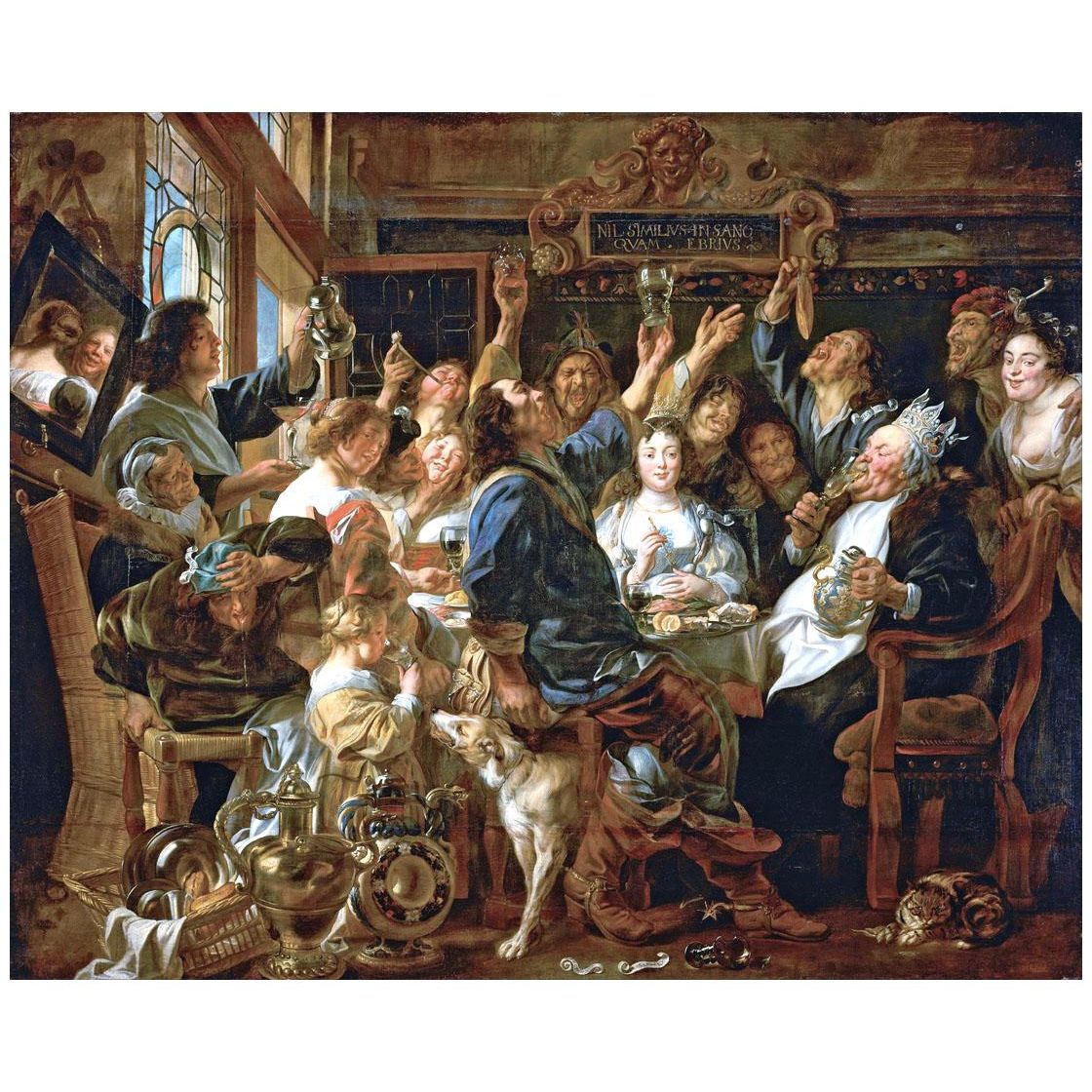 Jacob Jordaens. The Feast of the Bean King. 1651. Kunsthisrorischemuseum Wien