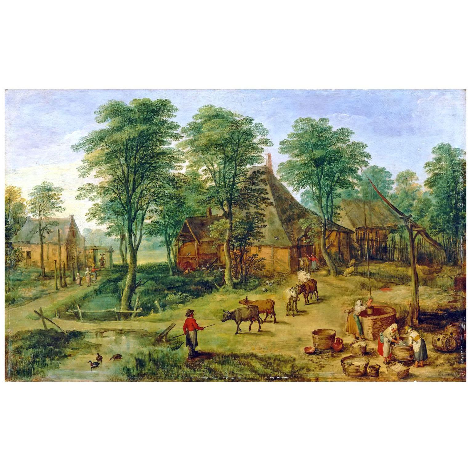 Jan Breughel de Jonge. Farmyard. 1625. Musee du Louvre
