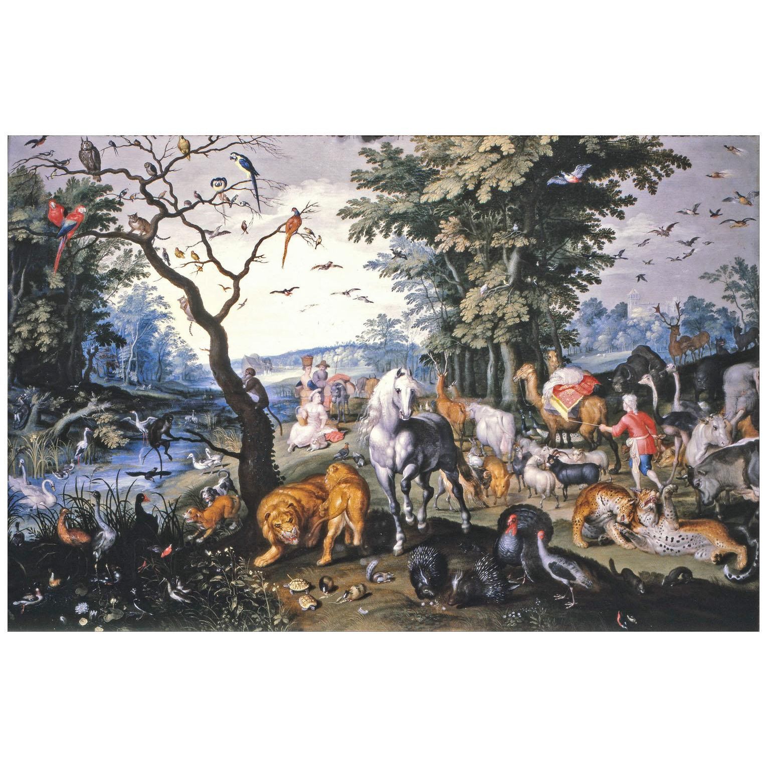 Jan Breughel de Jonge. The Animals Entering Noah`s Ark. 1650. Museo Galdiano Madrid