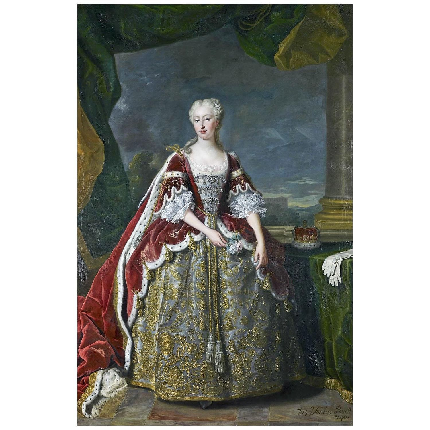 Jean-Baptiste van Loo. Augusta de Saxe-Gotha. 1742. Buckingham Palace London