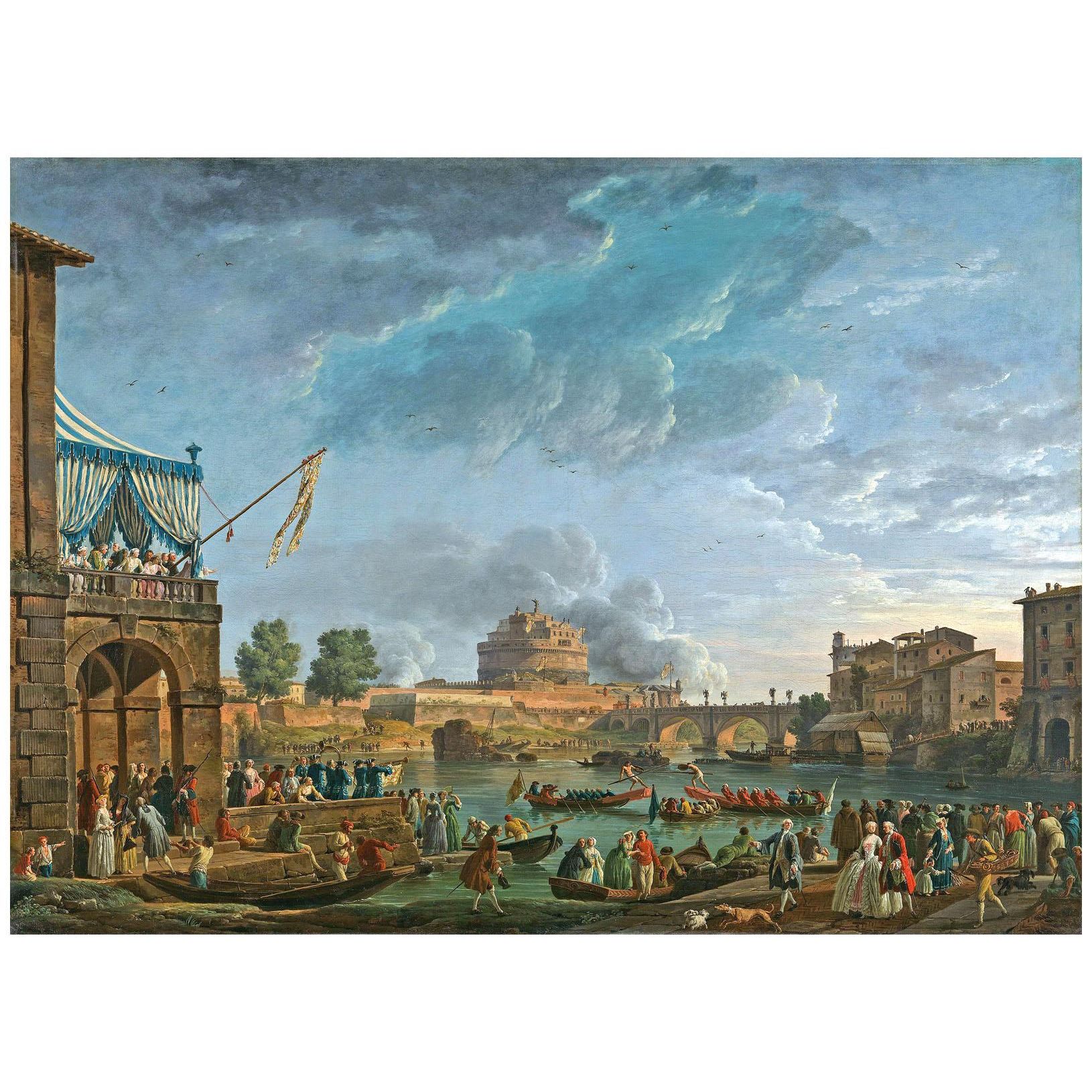 Joseph Vernet. Concours Sportif sur le Tibre à Rome. 1750. National Gallery London