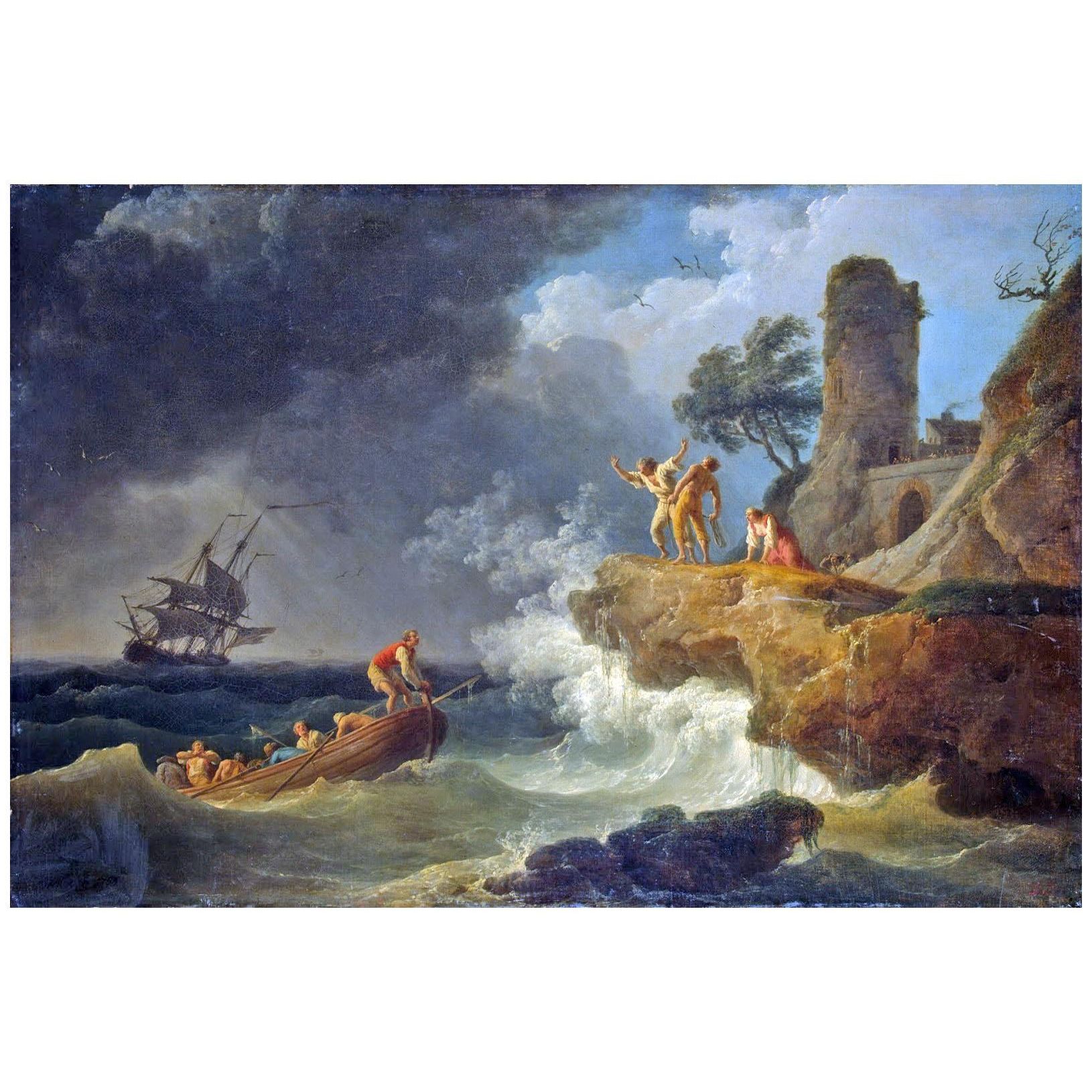 Joseph Vernet. Tempête au de la côte rocheuse. 1763. Hermitage Museum