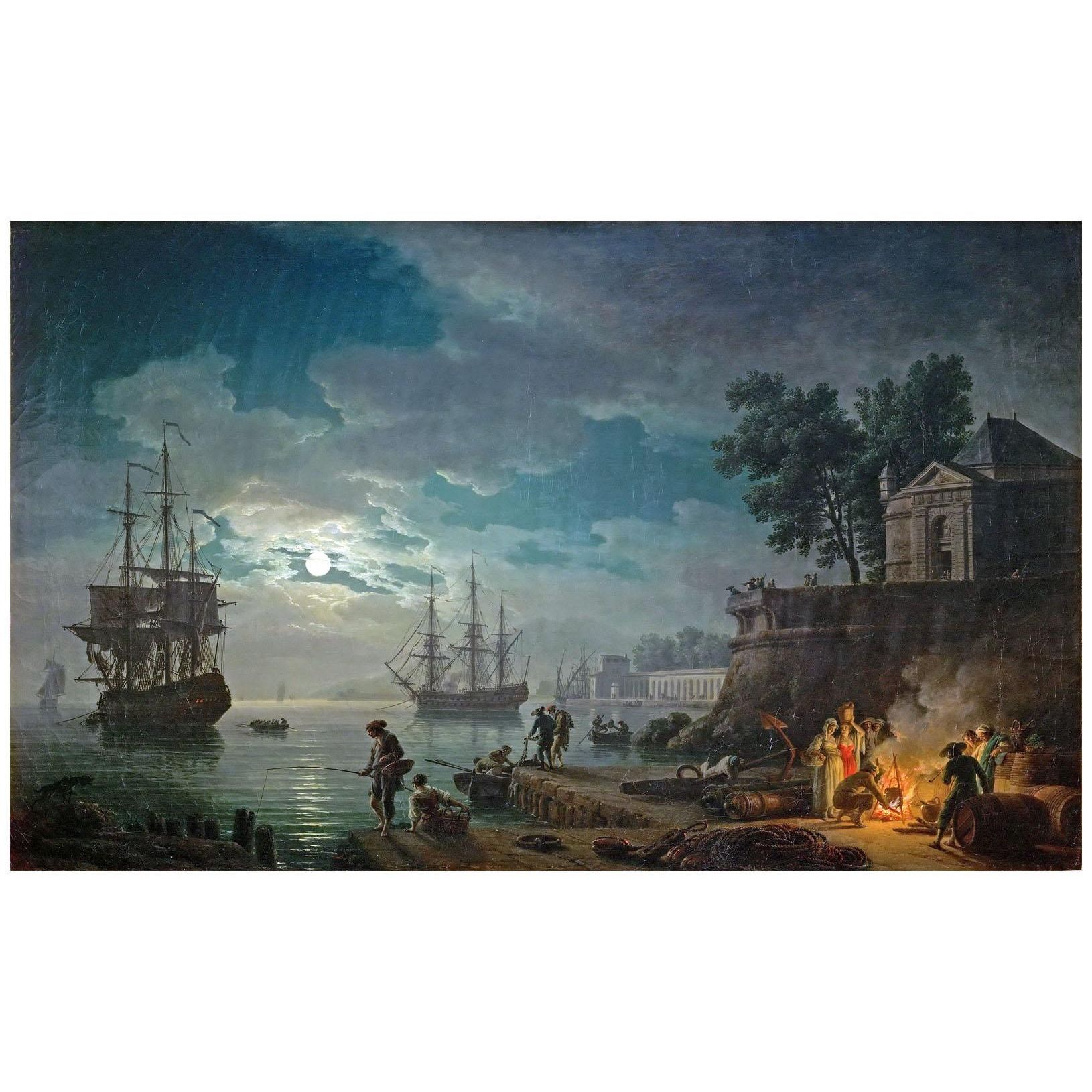 Joseph Vernet. Port de mer au clair de lune. 1771. Musee du Louvre