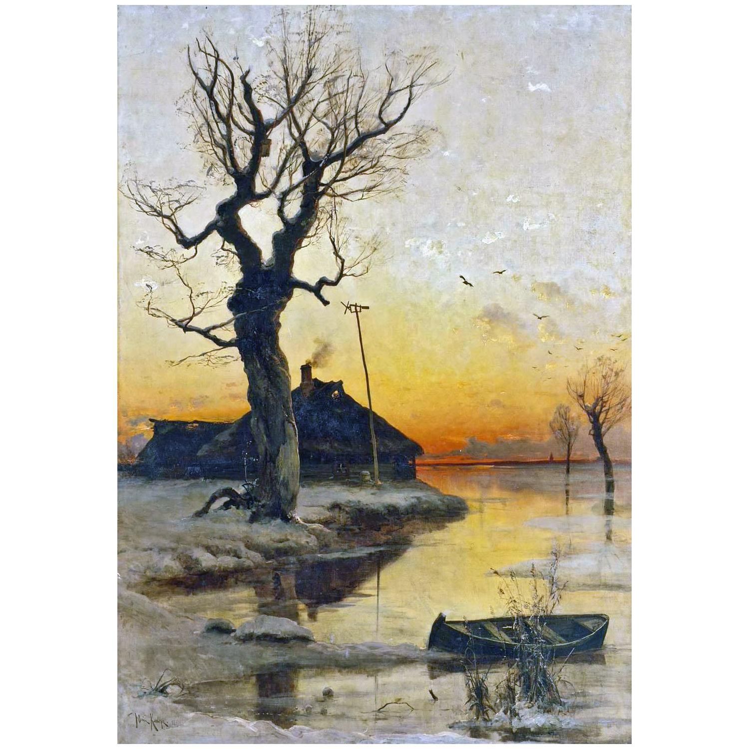 Юлий Клевер. Зимний пейзаж. 1891. Эрмитаж, Санкт-Птербург