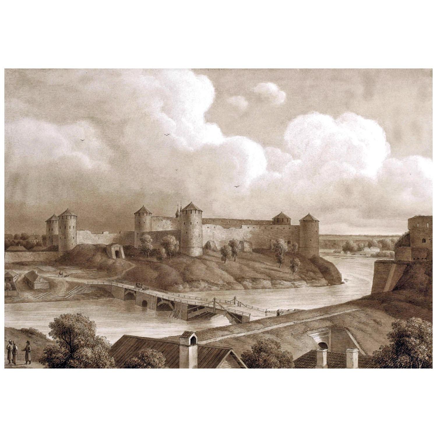 Karl von Kügelgen. Ivangorod. Ruinen der alten Burg. 1818. EKM Tallinn