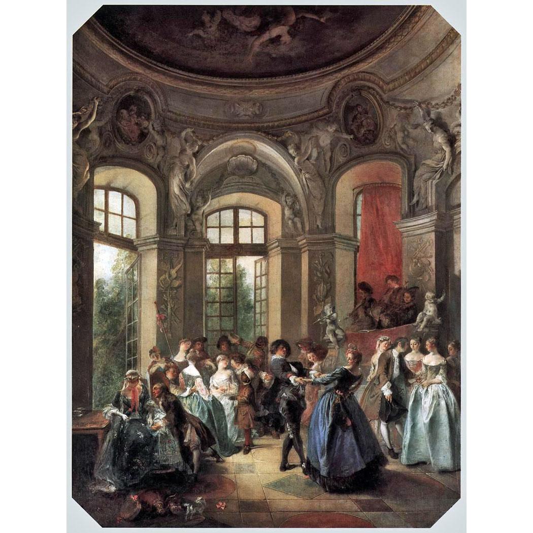 Nicolas Lancret. Danse dans un pavillon. 1730-1735. Schloss Charlottenburg, Berlin
