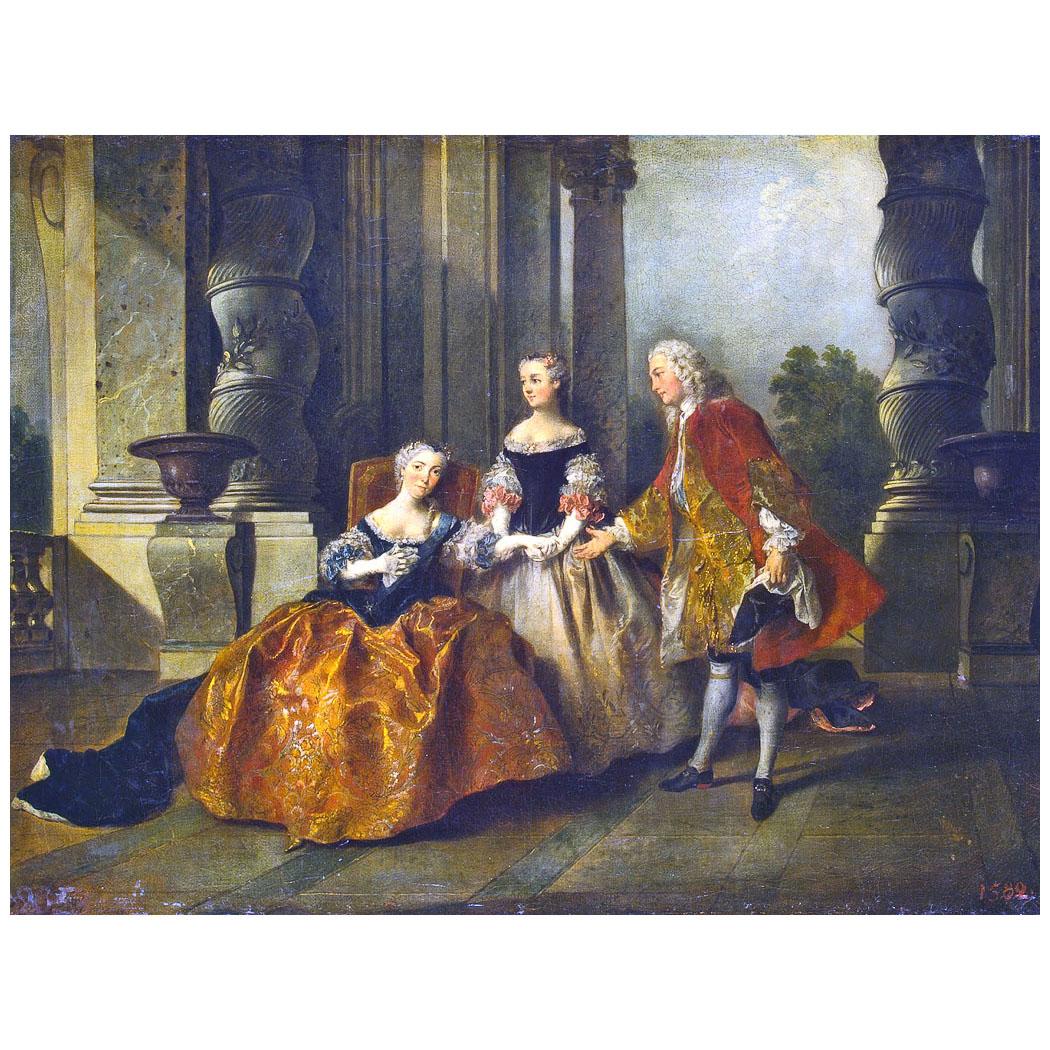 Nicolas Lancret. Une scène de la tragédie Earl Essex. 1734. Hermitage, St-Petersburg