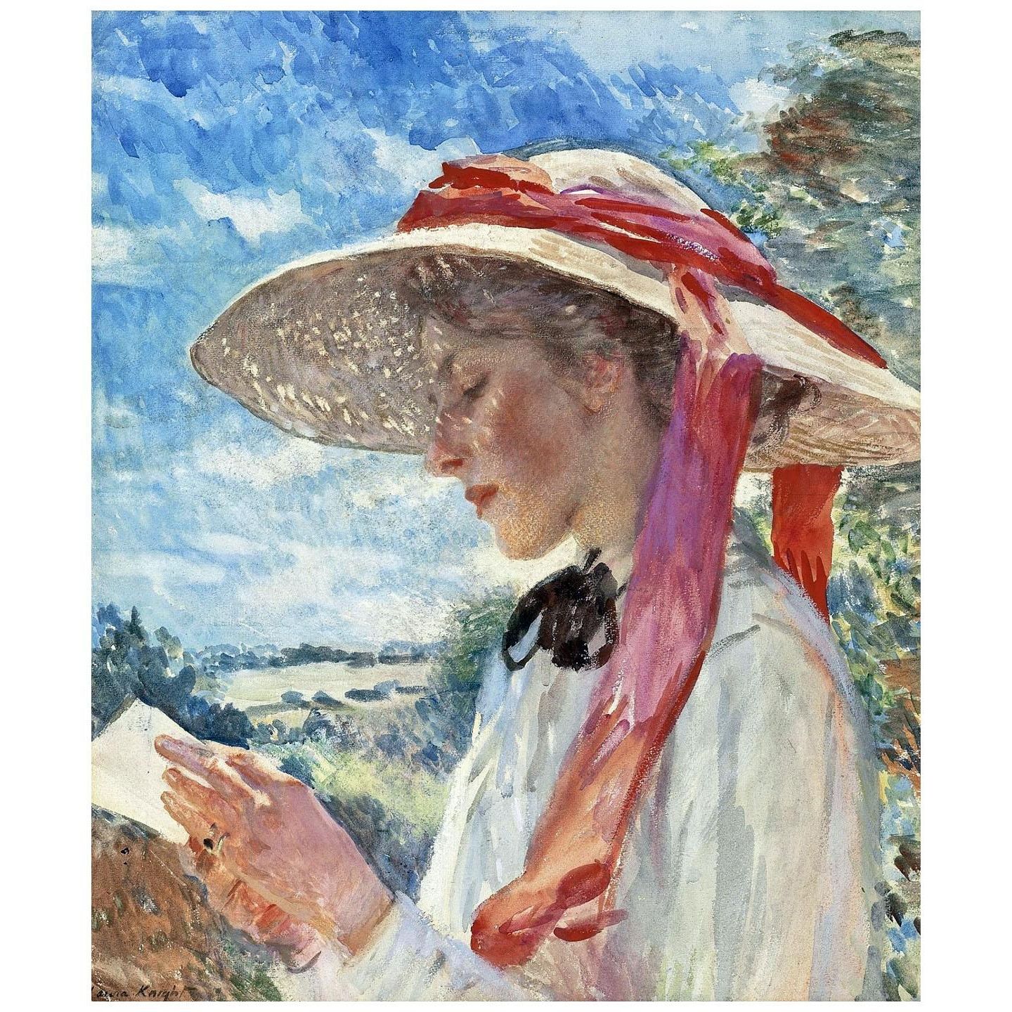 Laura Knight. The Sun Hat. 1910. Private collection
