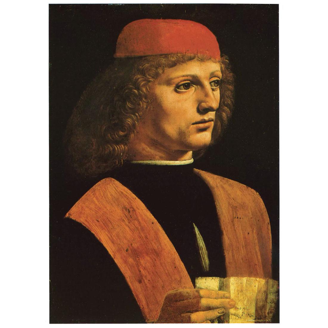 Leonardo da Vinci. Ritratto di musico. 1485-1490. Pinacoteca Ambrosiana Milano