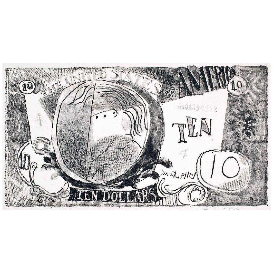 Roy Lichtenstein. Ten Dollars. 1956. Whitney Museum NY