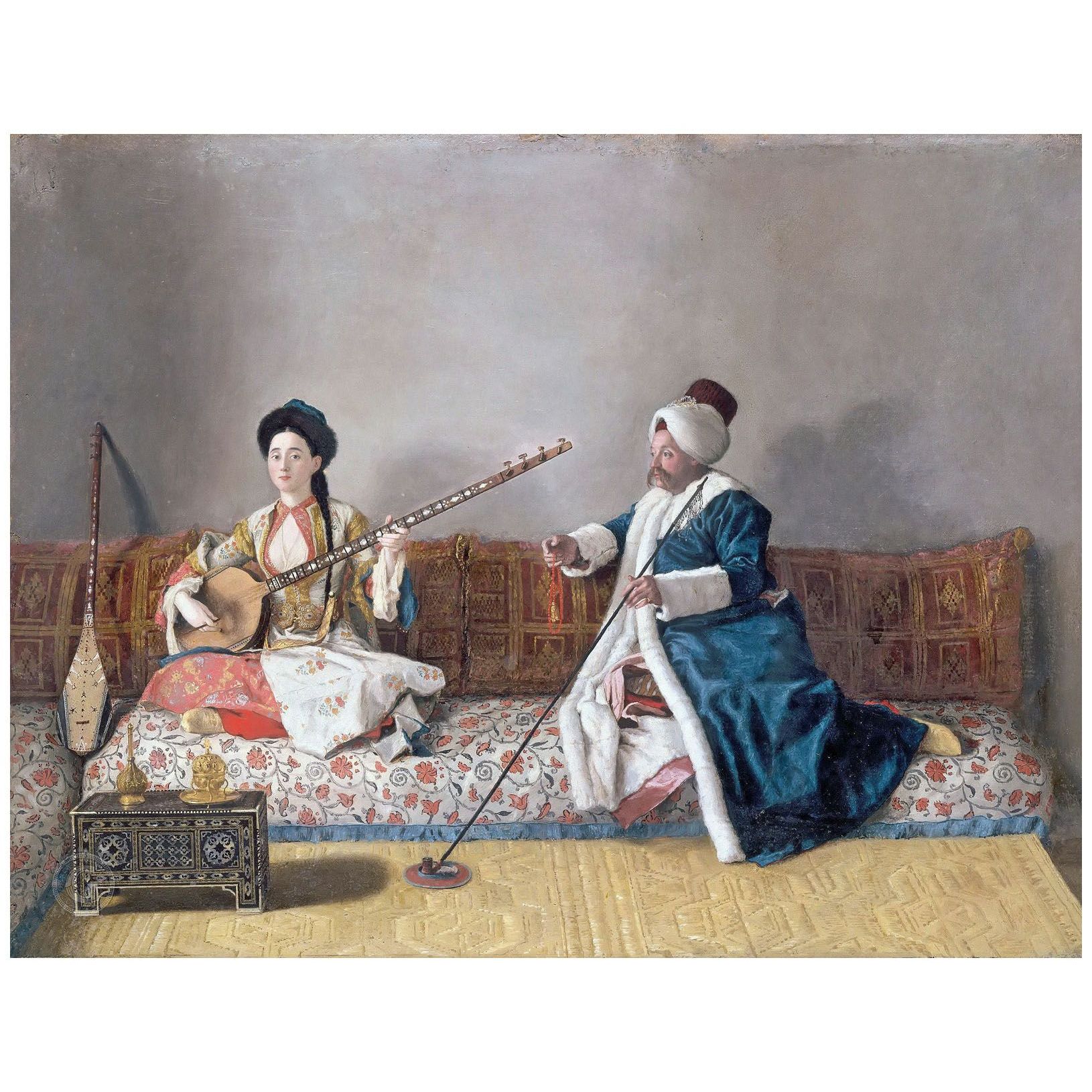 Jean-Etienne Liotard. Francis Levett avec Hélène Glavani en costume turc. 1740. Louvre