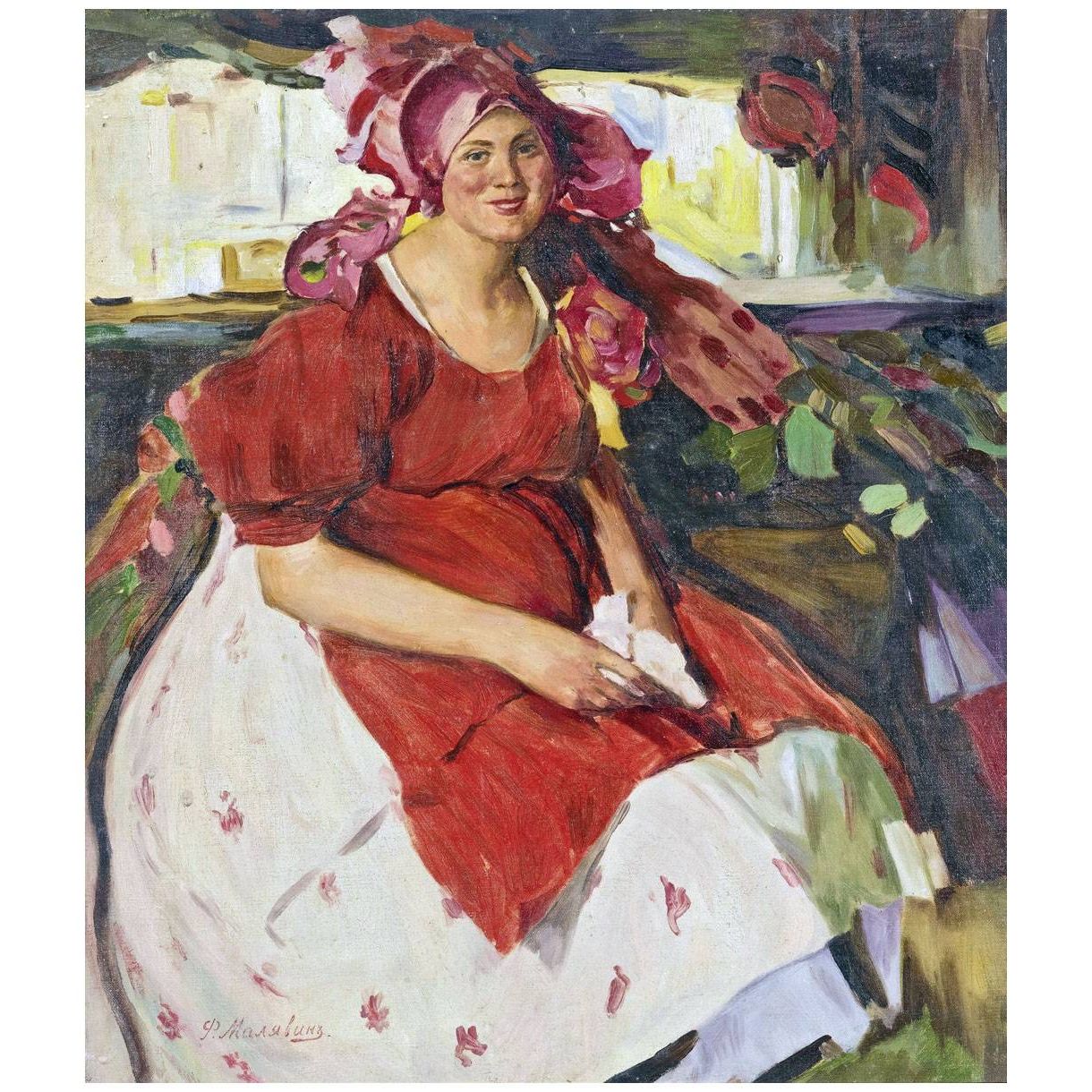 Филипп Малявин. Женщина в красном фартуке. 1920. Частная коллекция