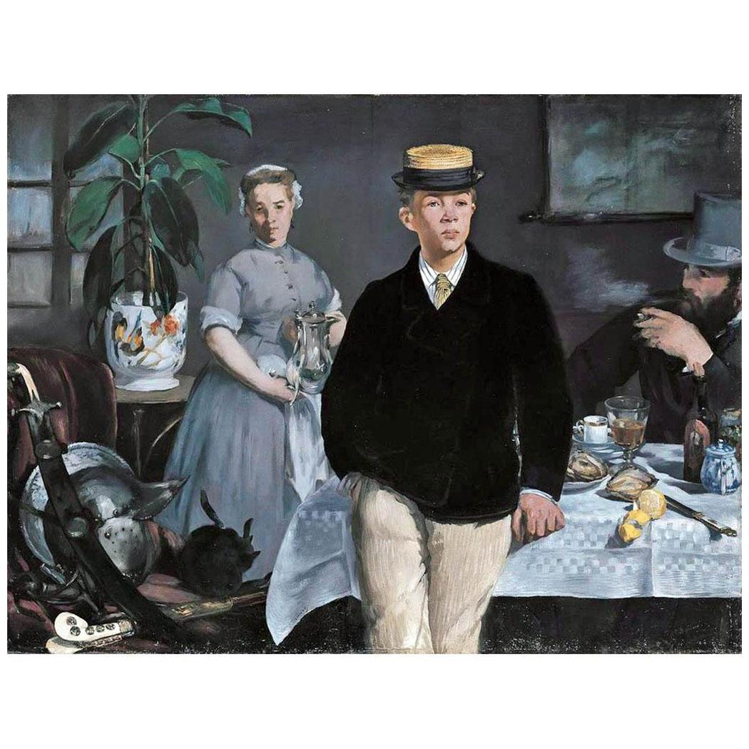 Edouard Manet. Le dejeuner dans l’atelier. 1868. Neue Pinakothek, Munchen