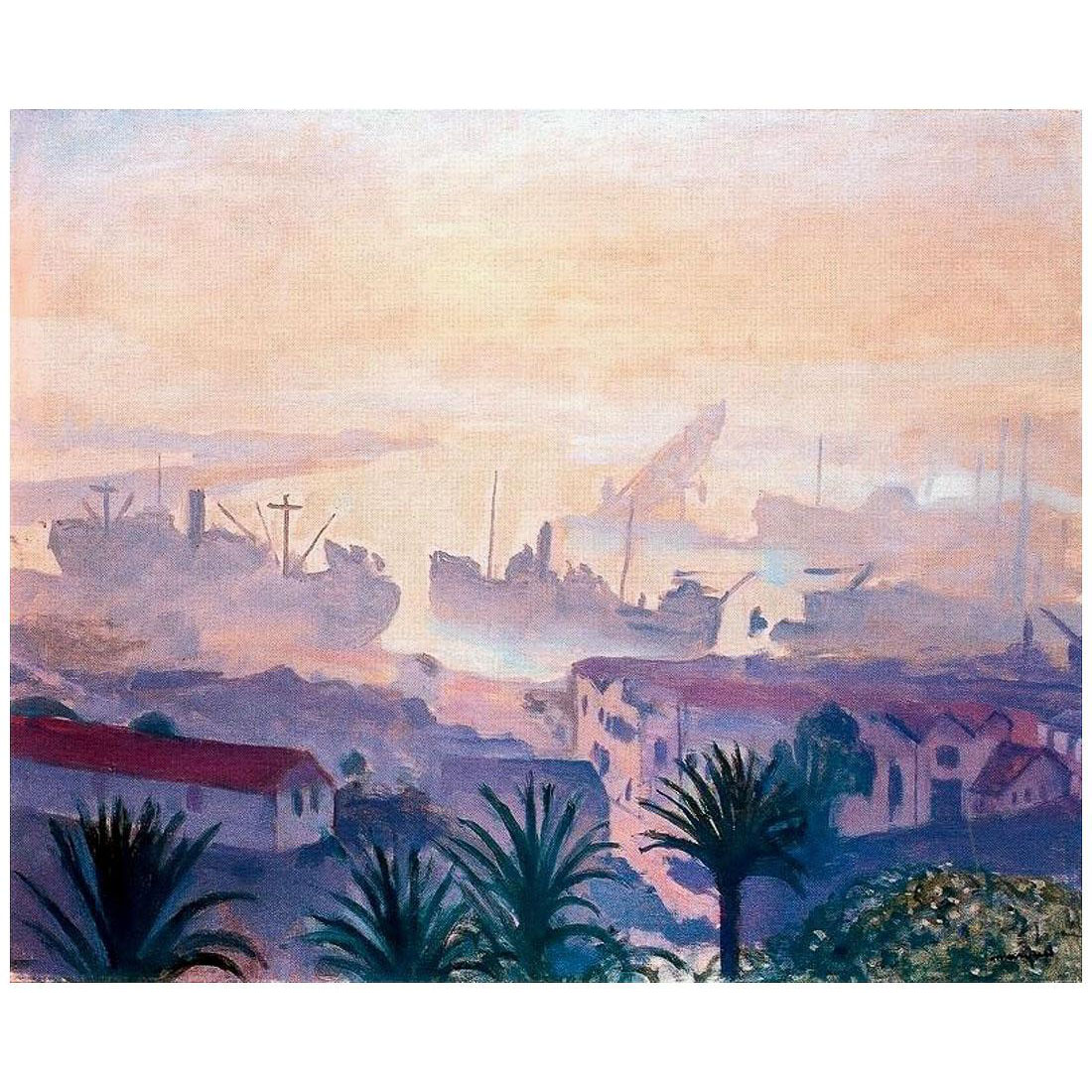 Albert Marquet. Port d’Alger sous la brume. 1943. MUSBA Bordeuux
