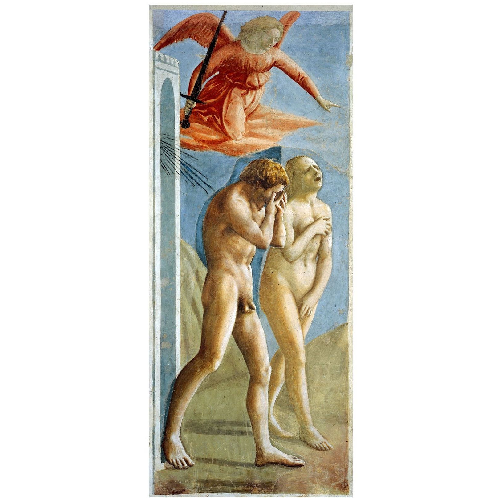 Мазаччо. Изгнание из рая. 1427. Капелла Бранкаччи, Флоренция