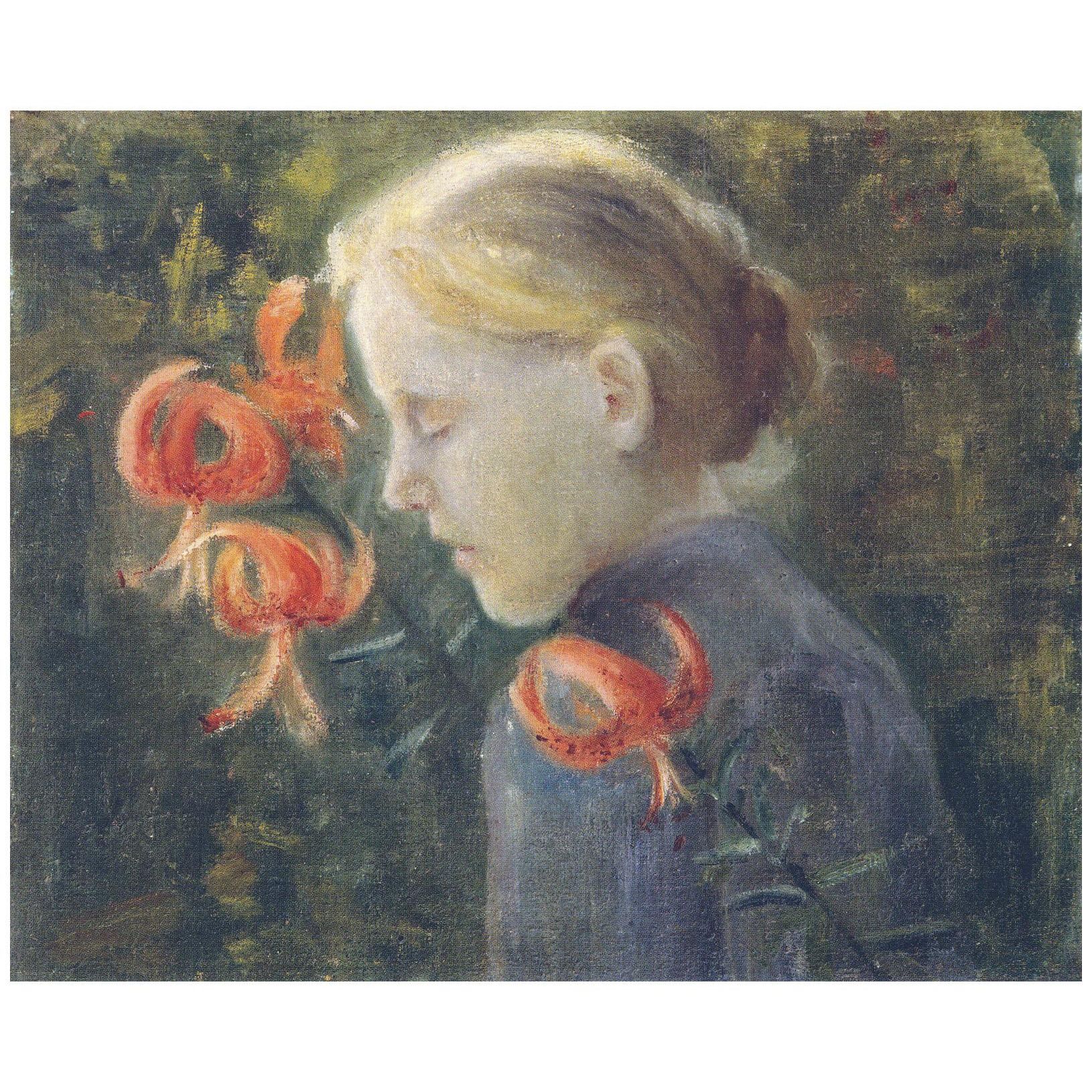Paula Modersohn-Becker. Mädchen mit Feuerlilien. 1897. Modersohn-Becker Museum Bremen