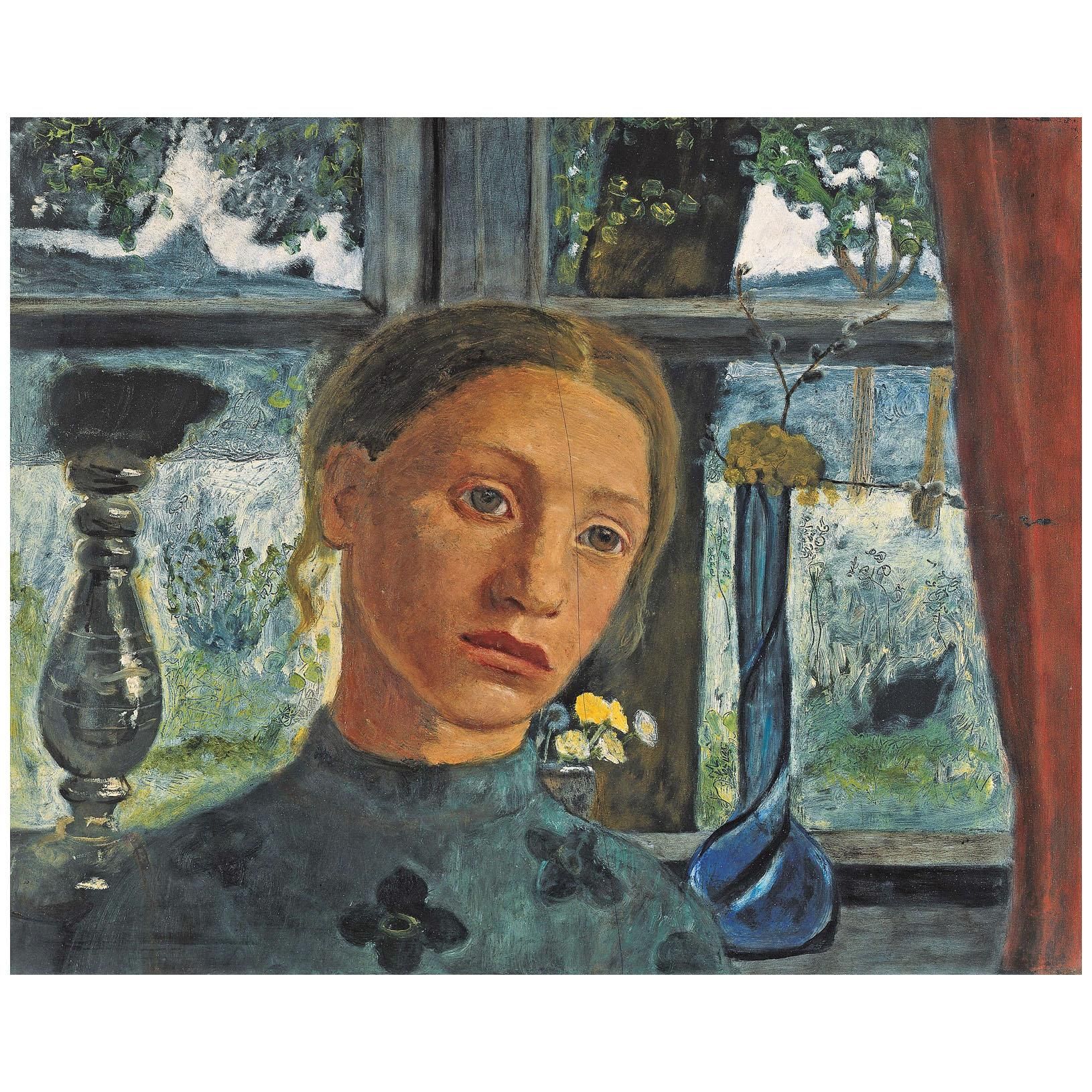 Paula Modersohn-Becker. Madchenkopf vor einem Fenster. 1902. Kunsthalle Bremen