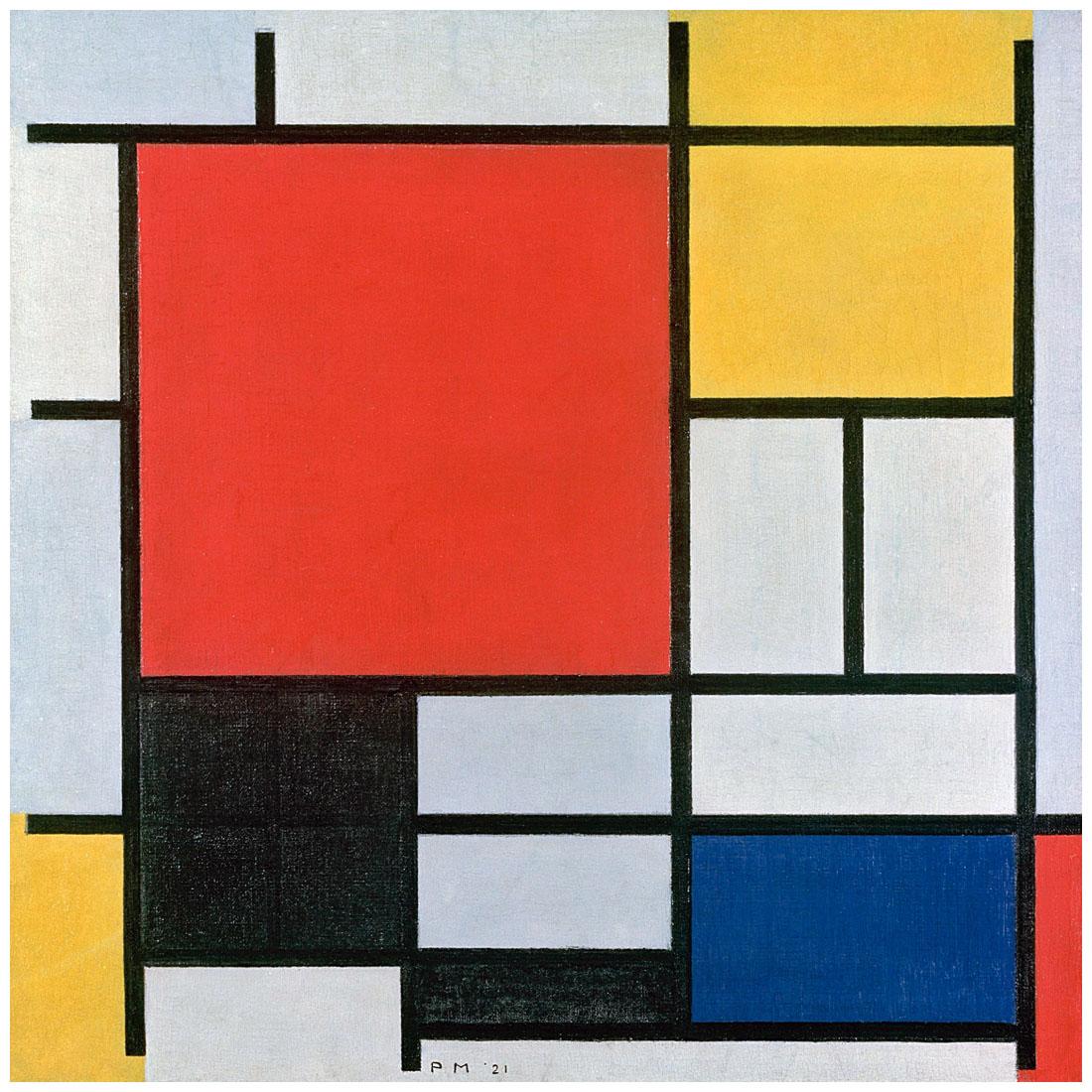 Piet Mondriaan. Composition with Large Red Plane. 1921. Gemeentemuseum Den Haag