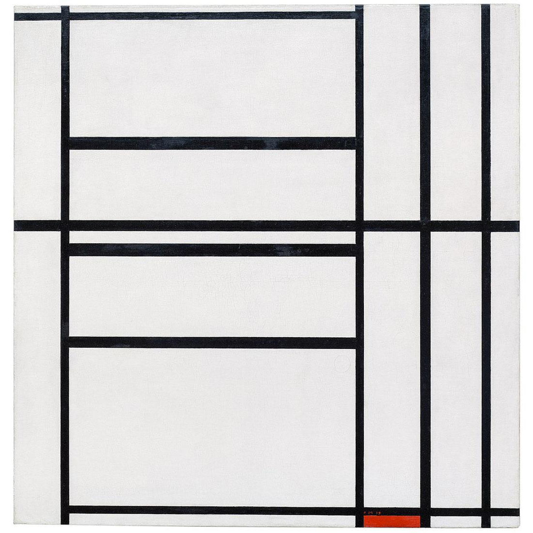 Piet Mondriaan. Composition No. 1 with Grey and Red. 1938-1939. Guggenheim Museun