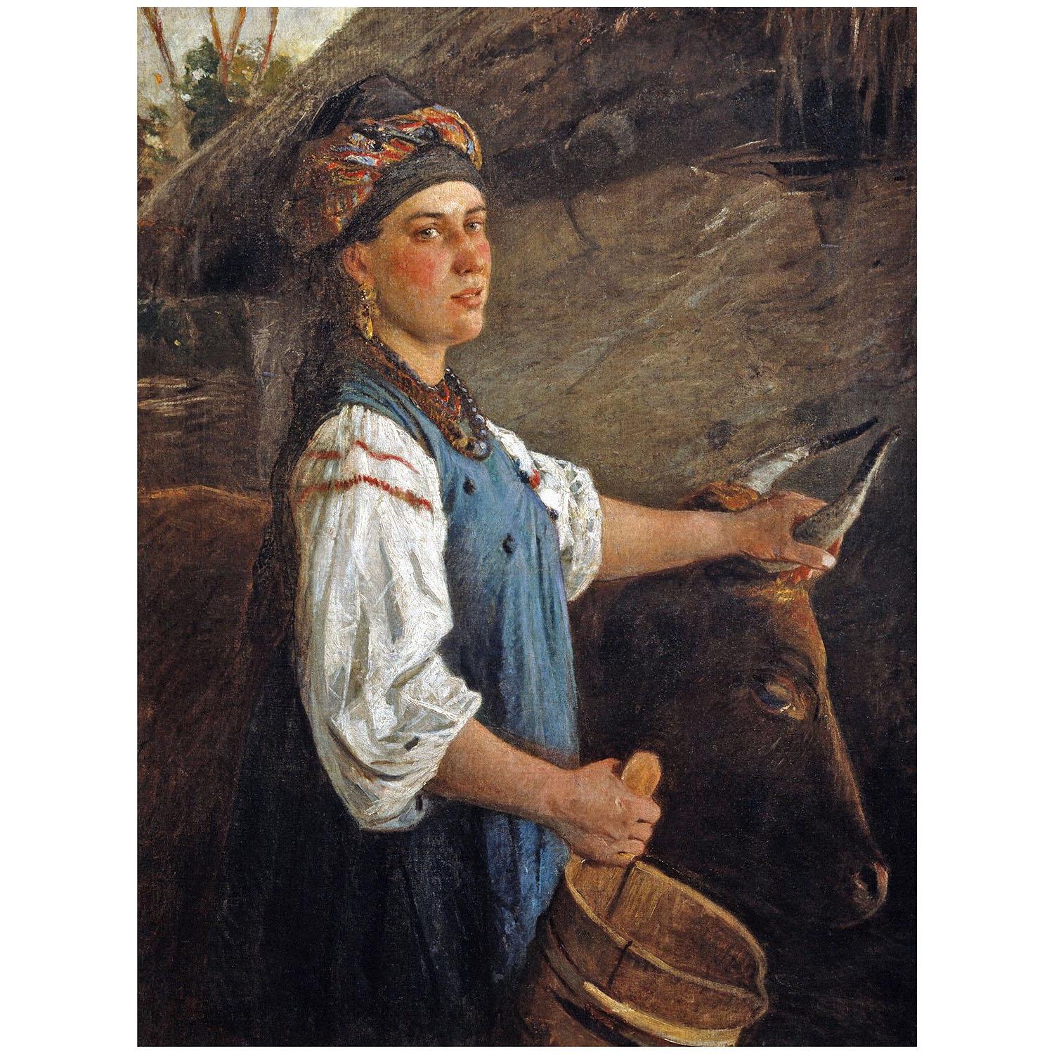Николай Ге. Галка с волами (А.Г. Слюсарева). 1875. Тульский художественный музей