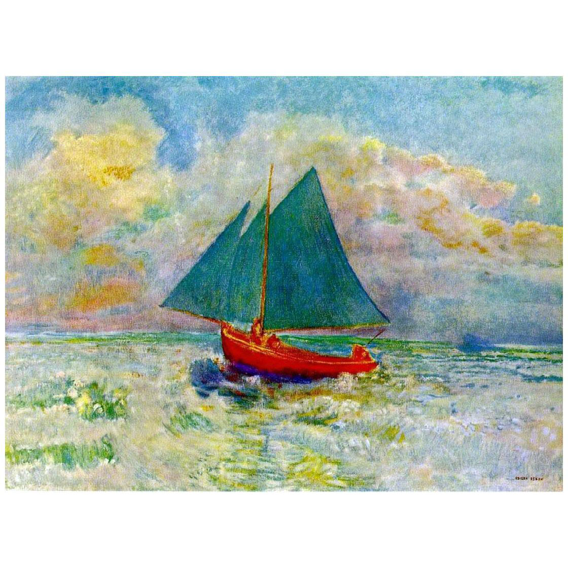 Odilon Redon. Red Boat with Blue Sails. 1907. Villa Flora Switzerland
