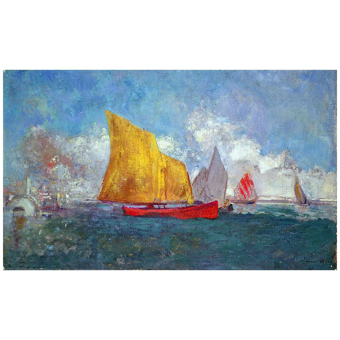 Odilon Redon. Yacht in a Bay. 1908-1910. Private collection