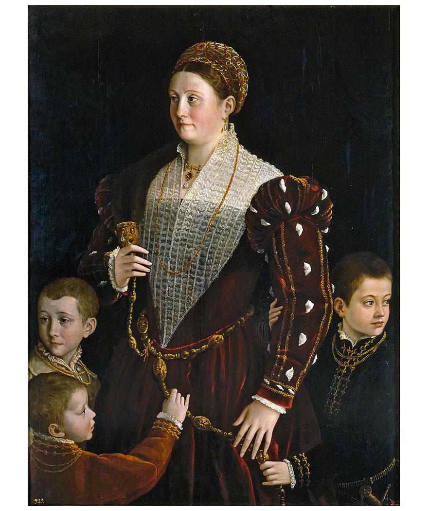 Parmigianino. Ritratto di Camilla Gonzaga coi figli. 1939-1940. Prado, Madrid