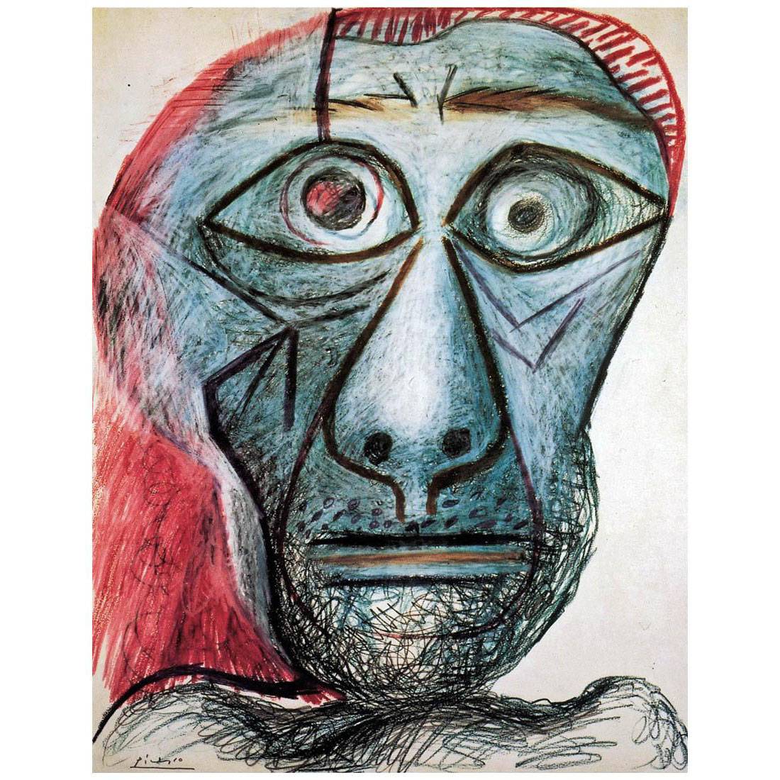 Pablo Picasso. Self-portrait Facing Death. 1972. Fuji Gallery, Tokyo